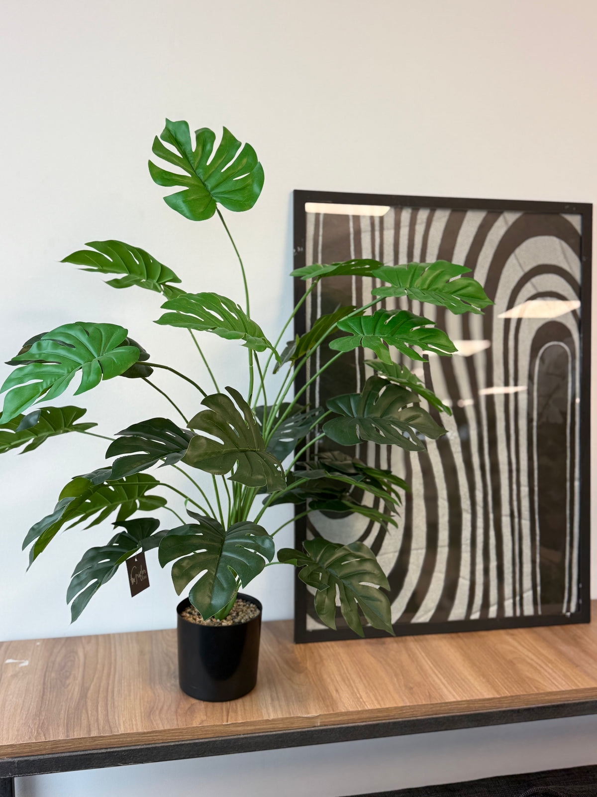 Planta Artificial Monstera 80 cm Decorativa con Maceta