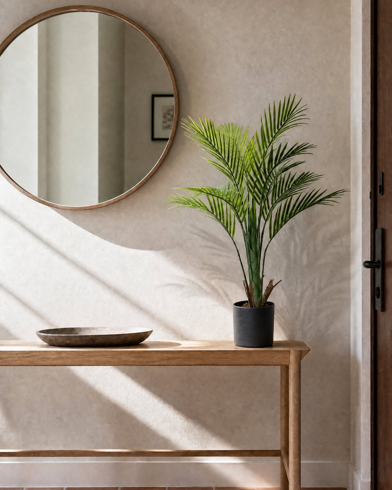 Planta Artificial Palmera Areca 80 cm Decorativa con Maceta recibidor
