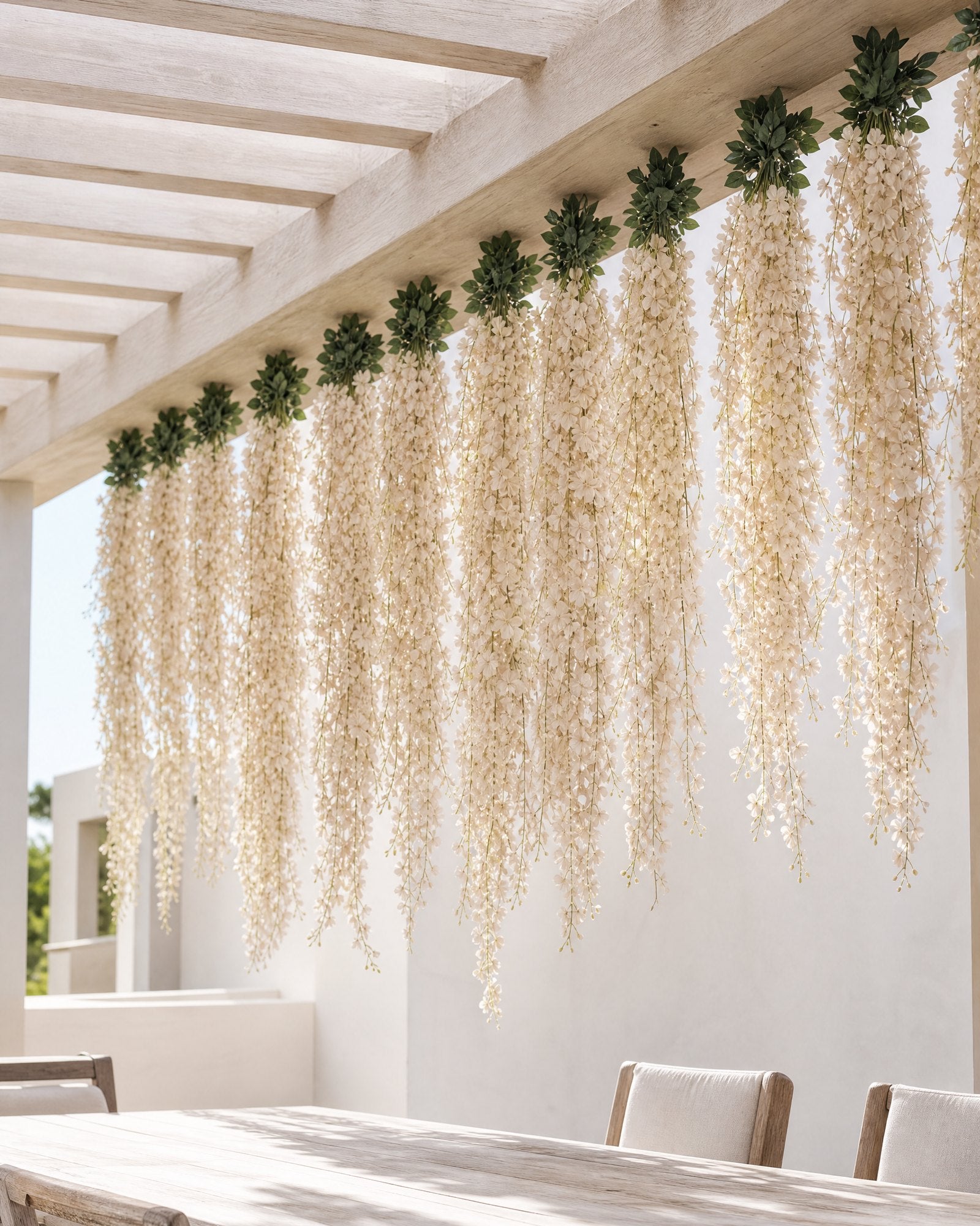 Vara Colgante Glicinas Crema Champagne 100 cm Pack x12 techo