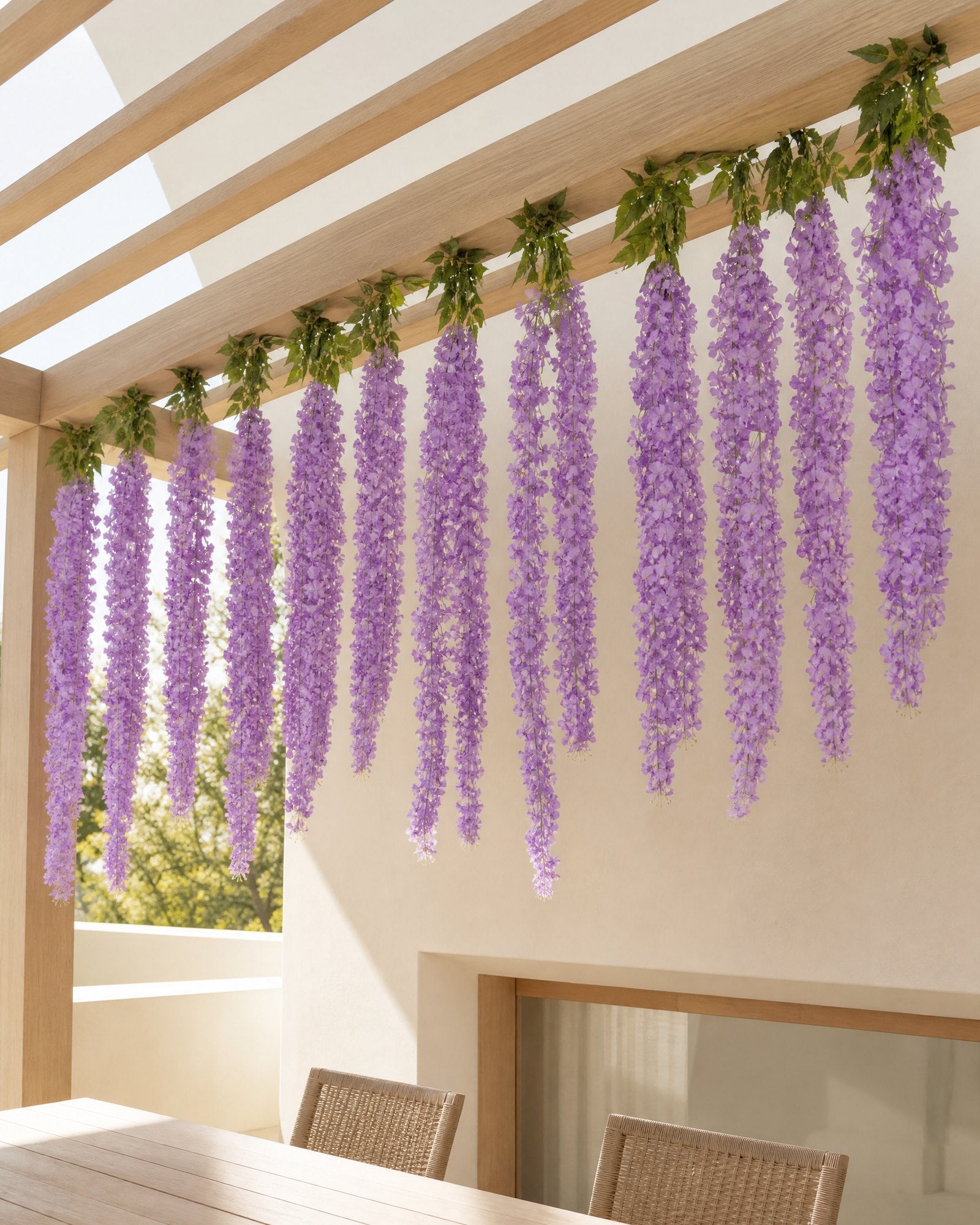 Vara Colgante Wisteria Glicinia Lila 100 cm Pack x12 techo