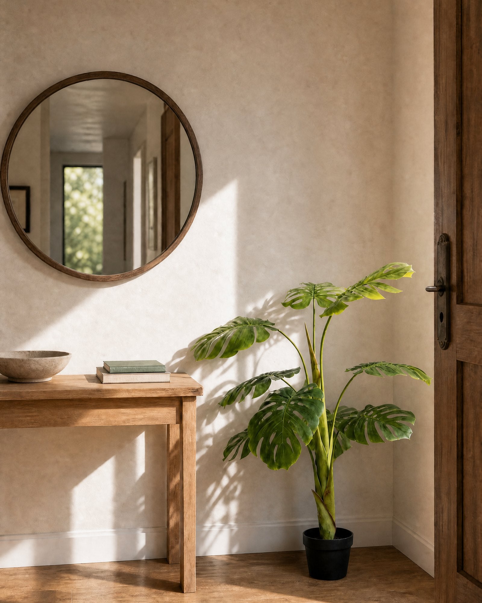 Planta Artificial Monstera 110 cm Decorativa con Maceta recibidor