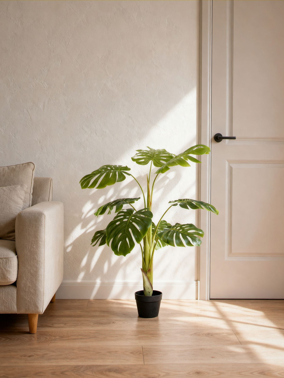 Planta Artificial Monstera 110 cm Decorativa con Maceta