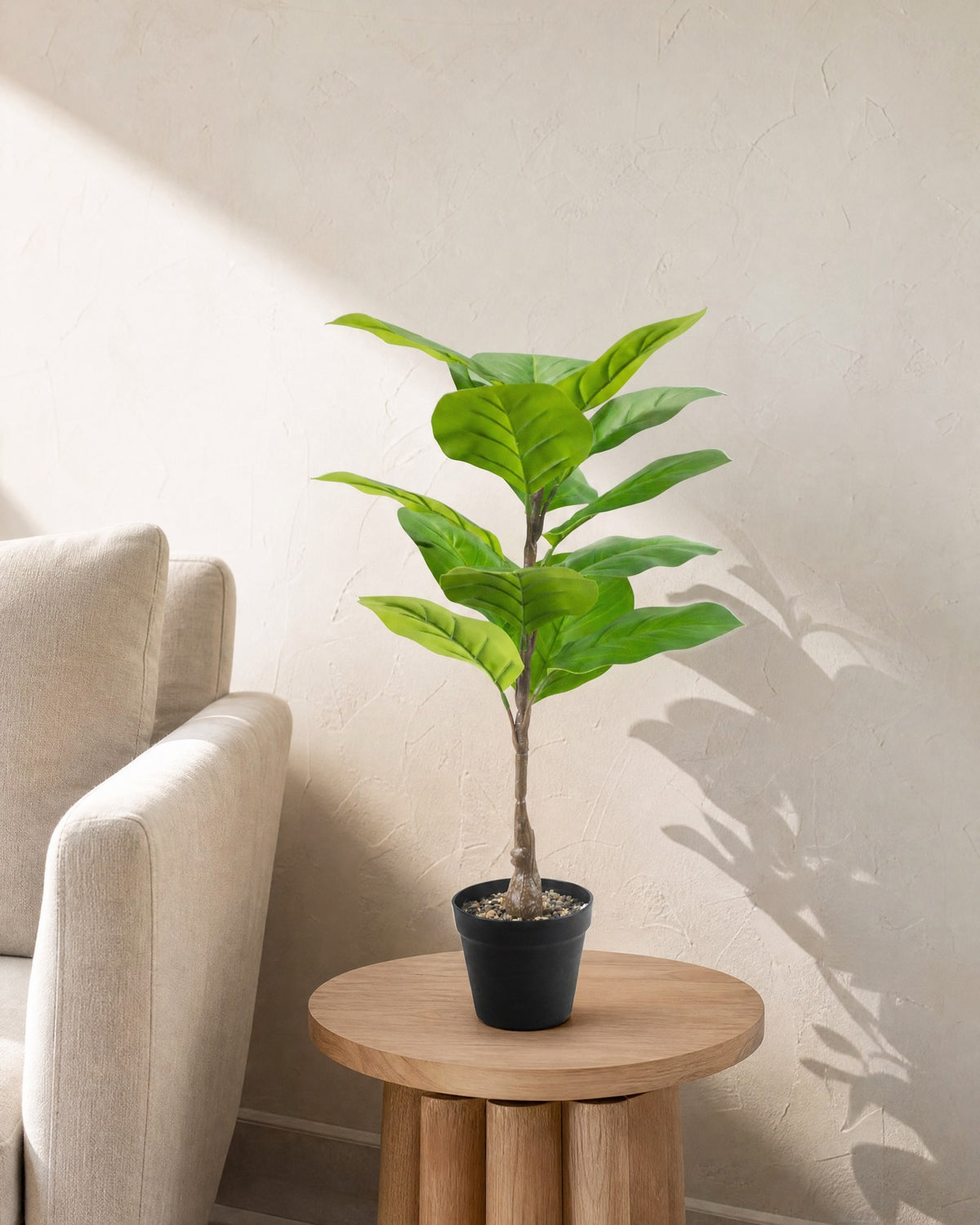 Planta Ficus Gomero Artificial 70 cm Verde Claro con Maceta
