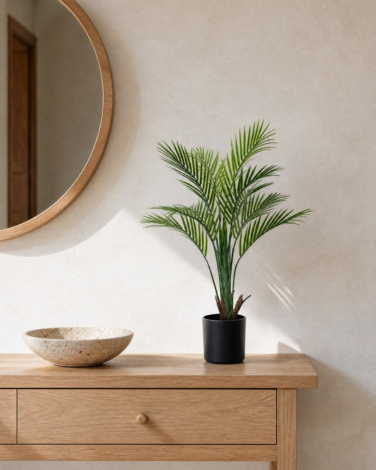 Planta Artificial Palmera Areca 80 cm Decorativa con Maceta