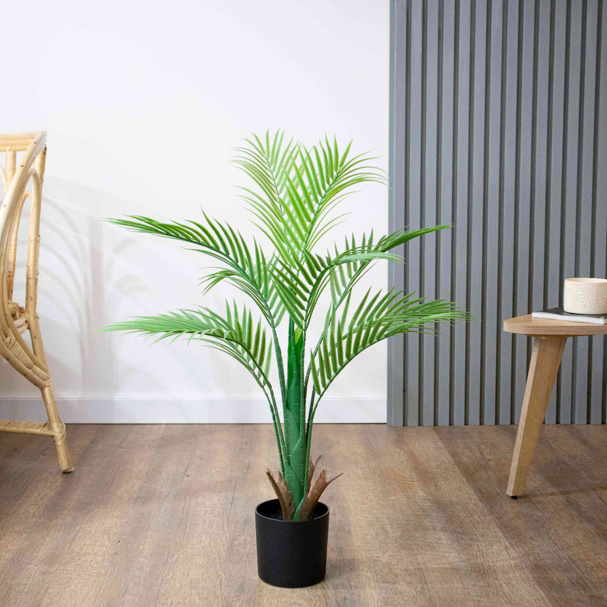 Planta Artificial Palmera Areca 80 cm Decorativa con Maceta