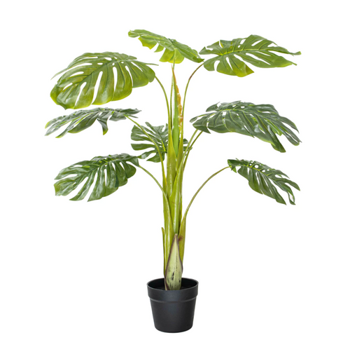 Planta Artificial Monstera 110 cm Decorativa con Maceta