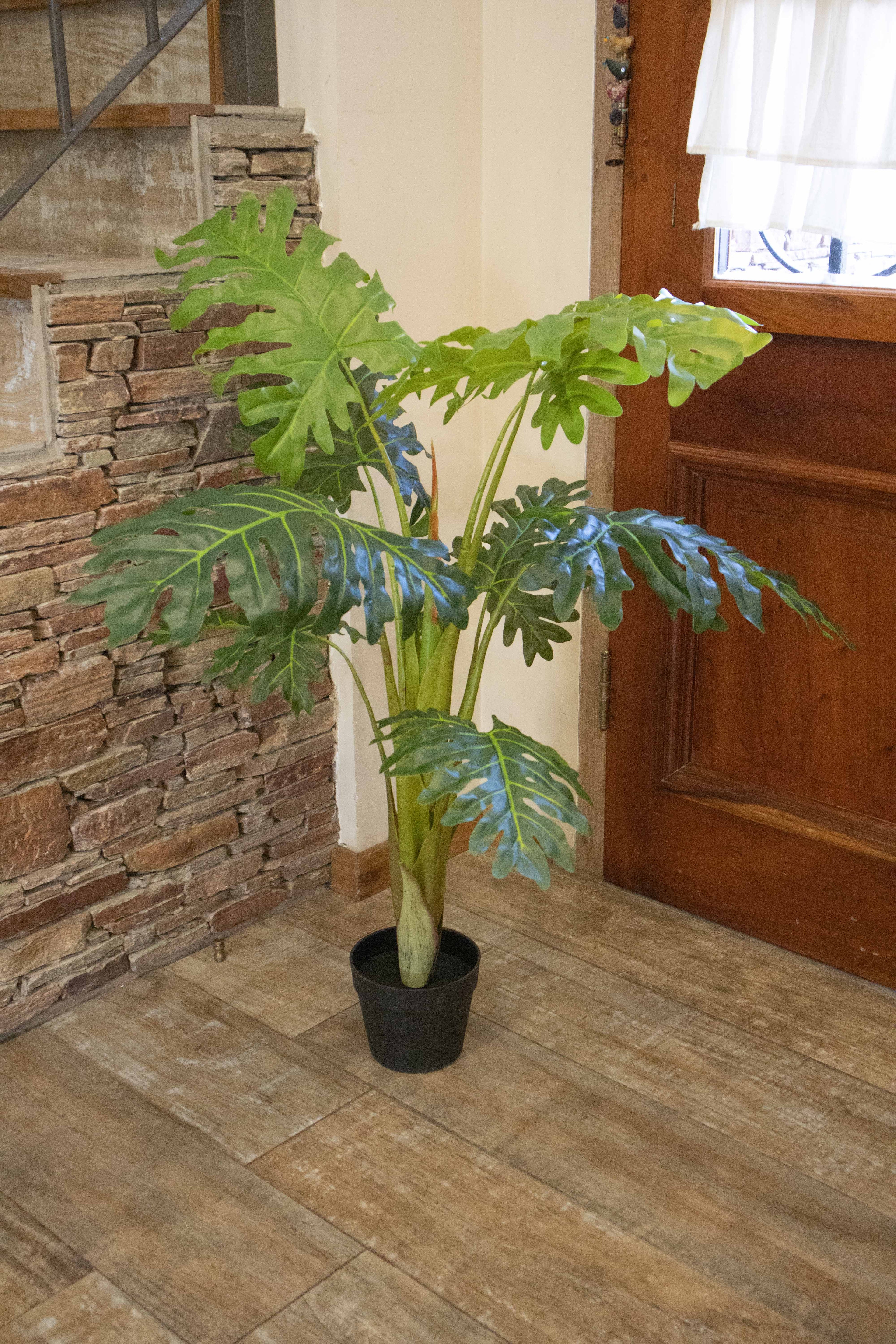 Planta Artificial Filodendra 110 cm Decorativa con Maceta