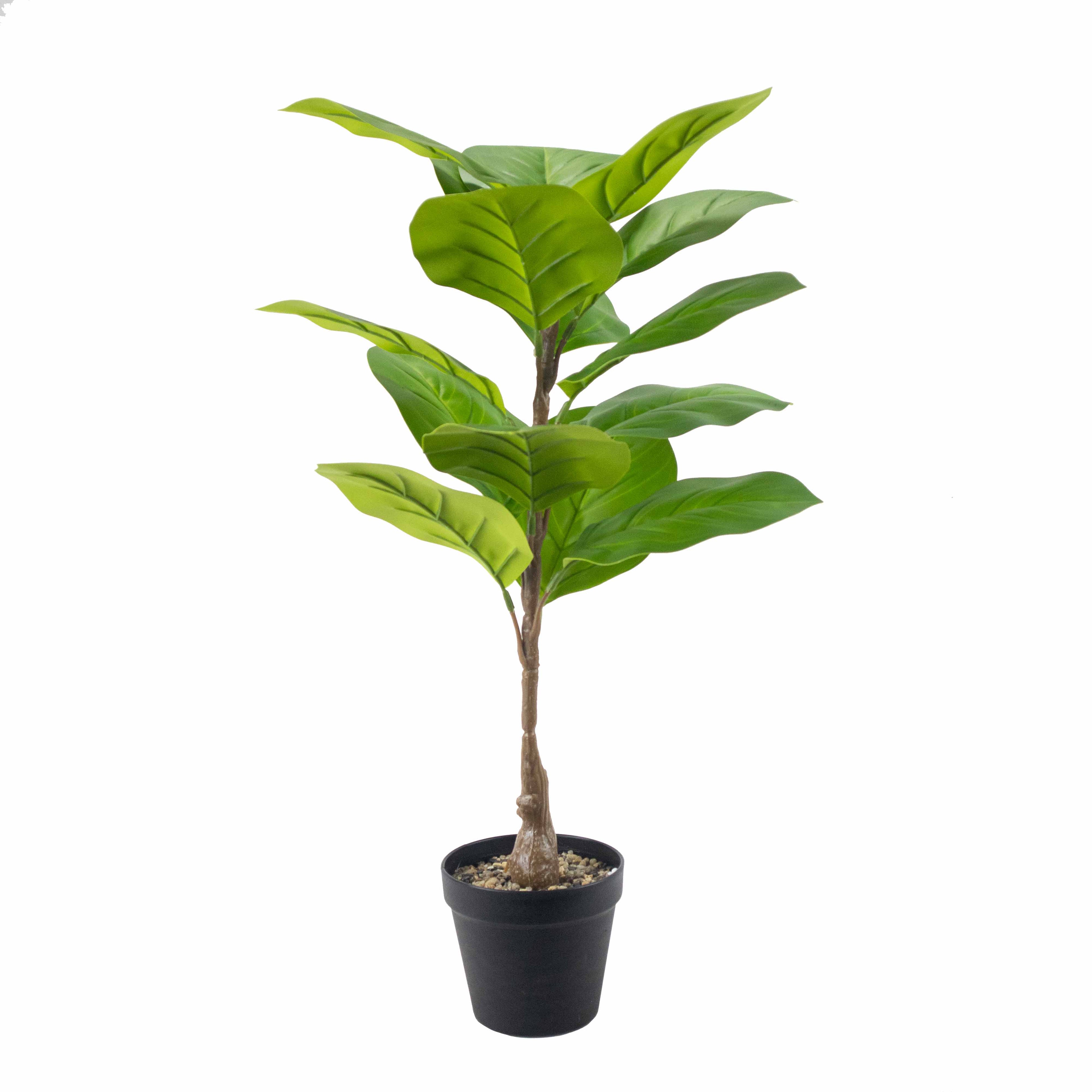 Planta Ficus Gomero Artificial 70 cm Verde Claro con Maceta