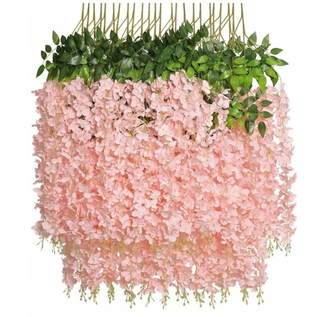 Vara Colgante de Glicinas Rosa Claro 100 cm – Calidad Premium para Decoración