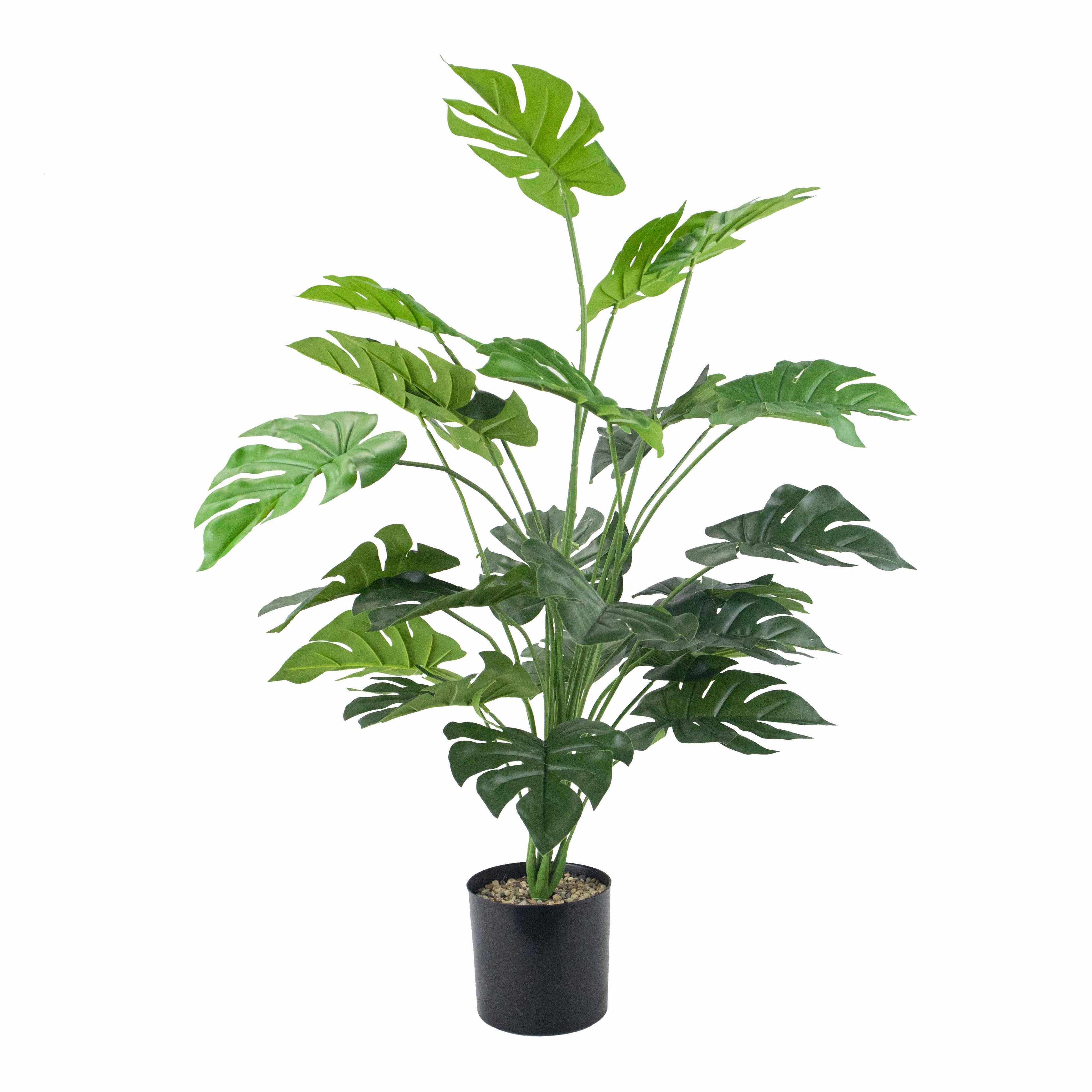 Planta Artificial Monstera 80 cm Decorativa con Maceta