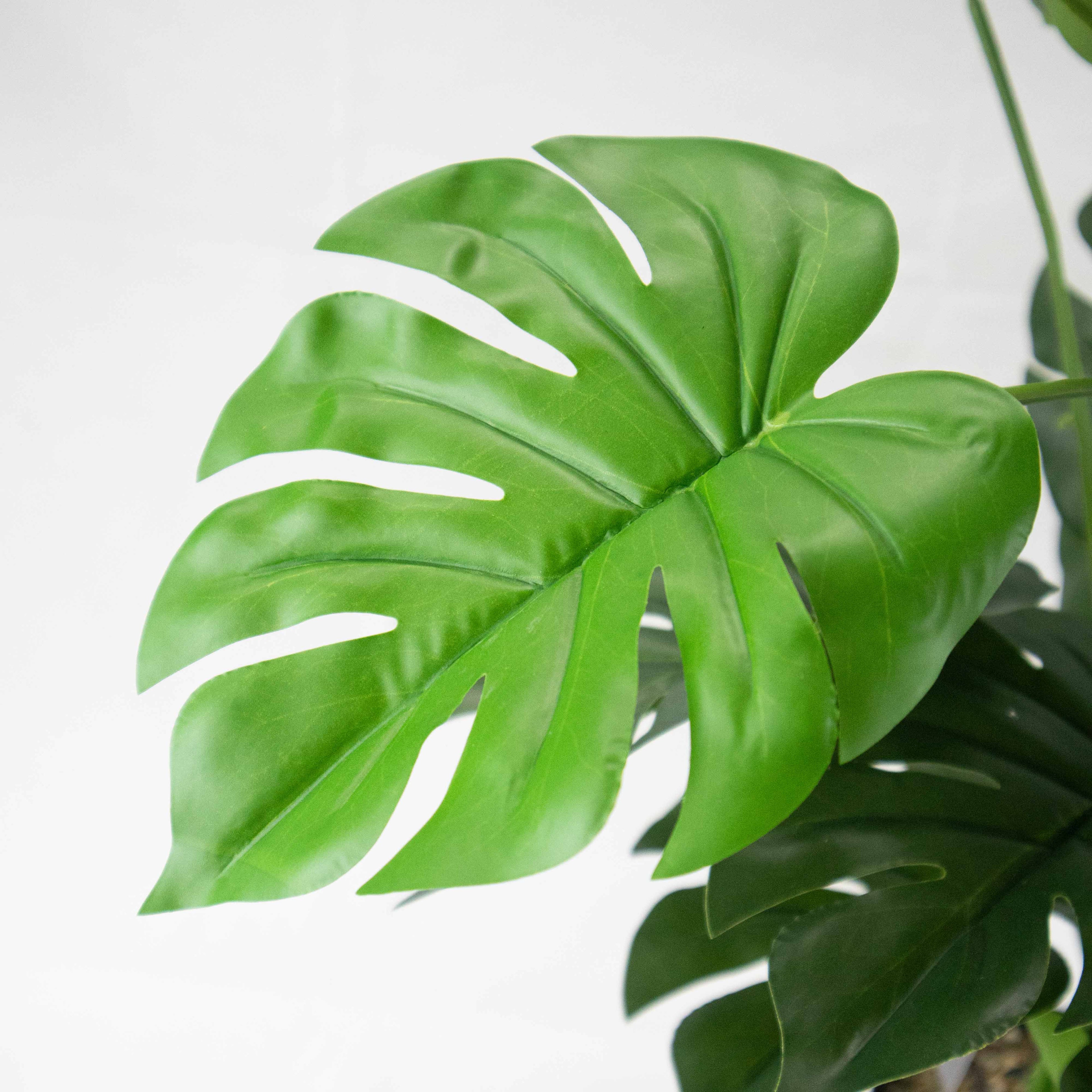 Planta Artificial Monstera 80 cm Decorativa con Maceta