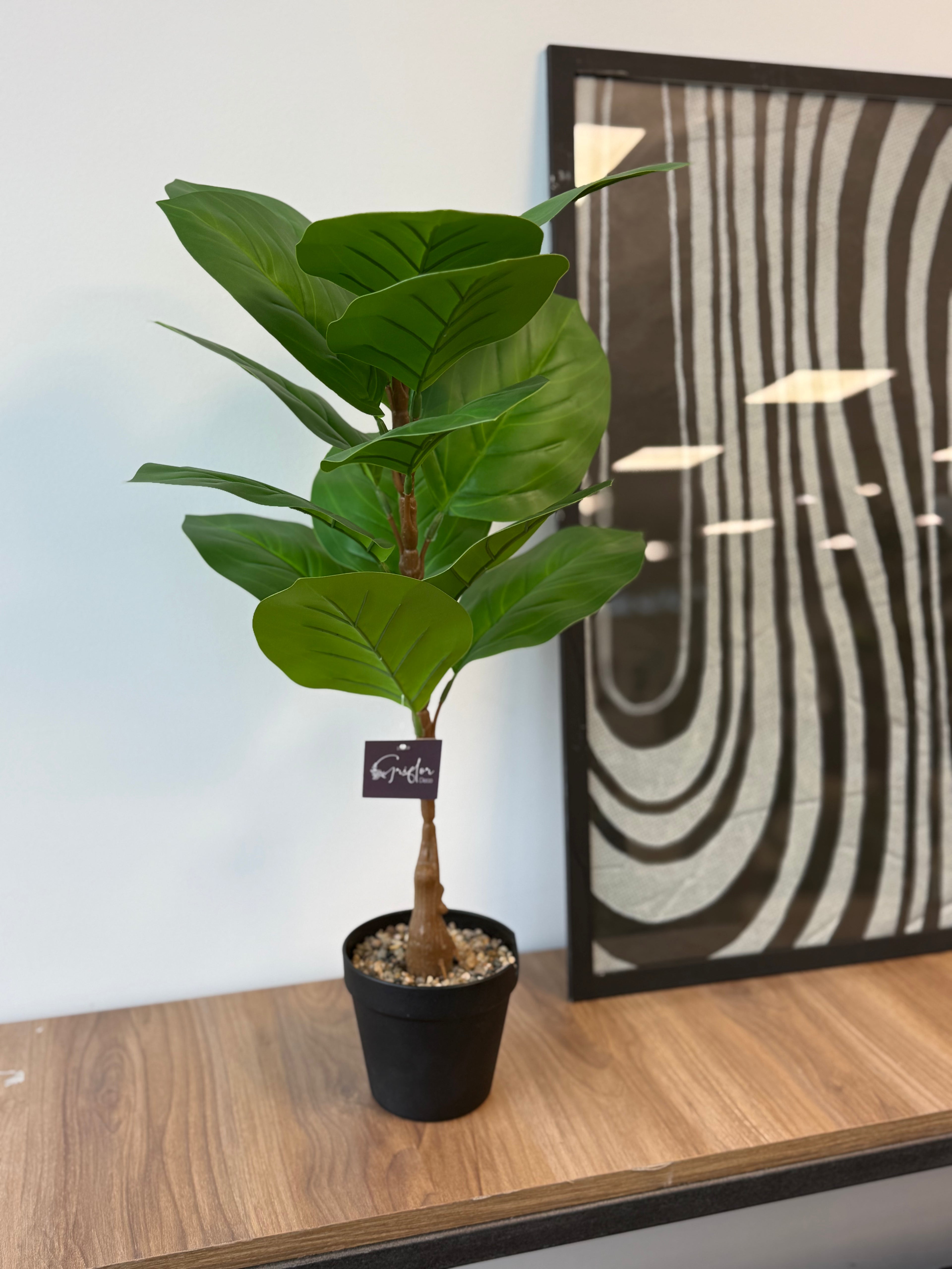 Planta Ficus Gomero Artificial 70 cm Verde Claro con Maceta