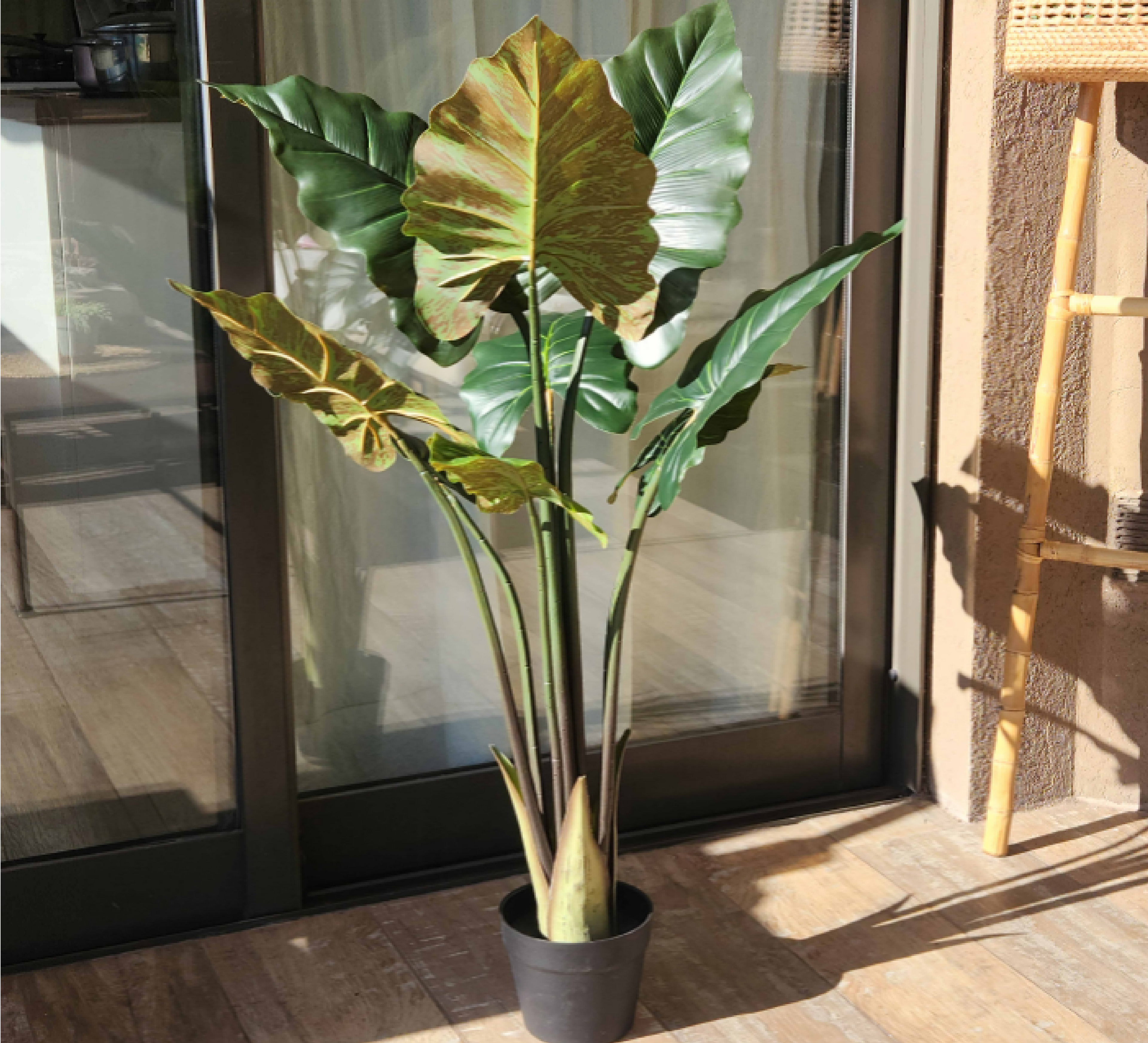 Planta Artificial Oreja de Elefante 110 cm Decorativa con Maceta