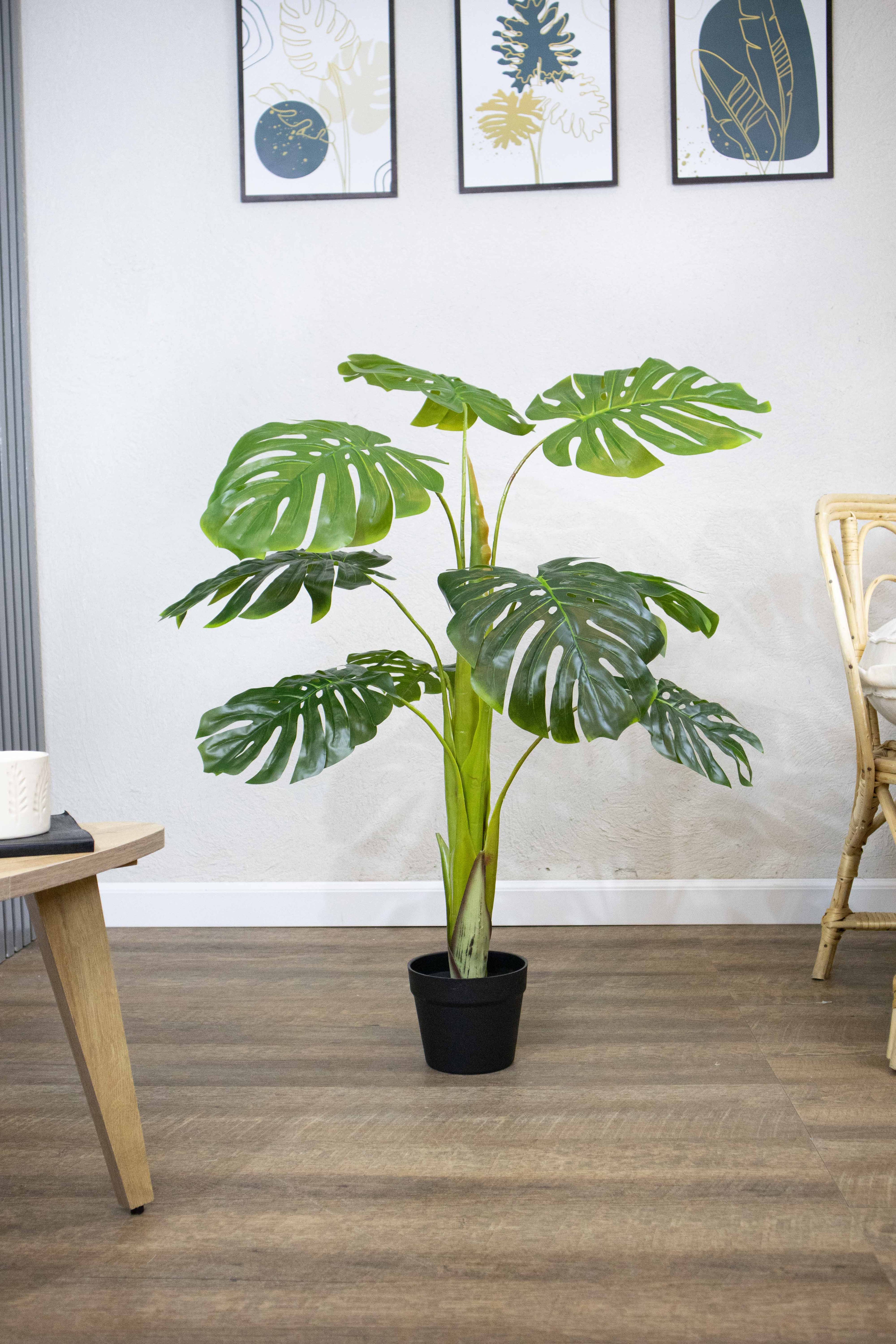 Planta Artificial Monstera 110 cm Decorativa con Maceta