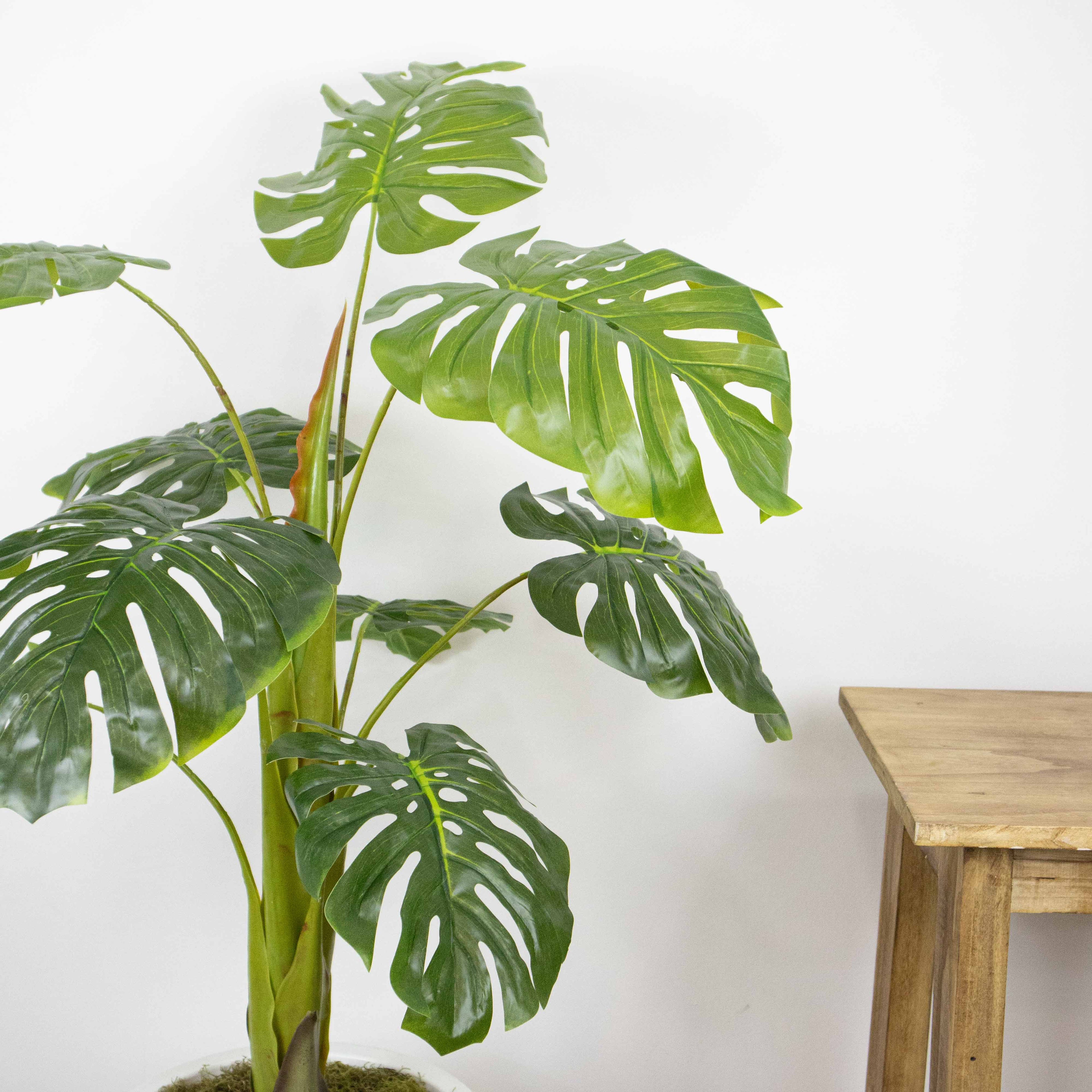 Planta Artificial Monstera 110 cm Decorativa con Maceta