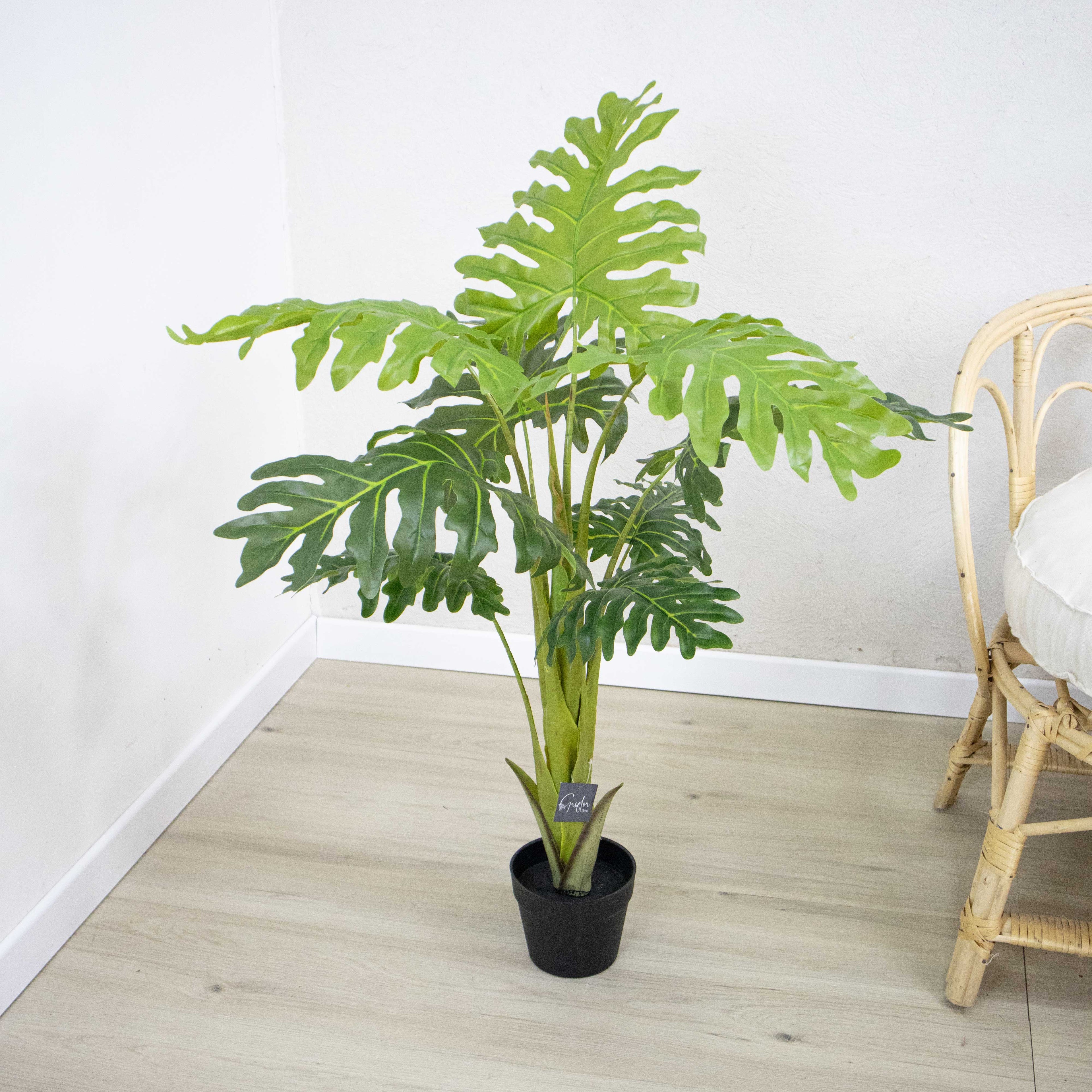 Planta Artificial Filodendra 110 cm Decorativa con Maceta