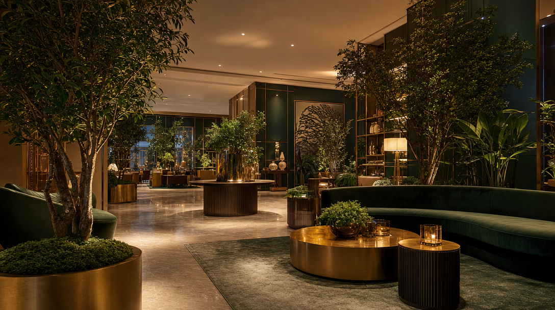 Showroom mayorista con plantas premium