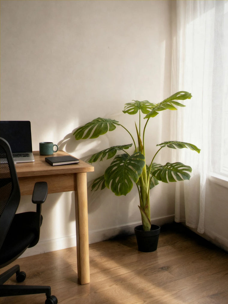 Planta Artificial Monstera 110 cm Decorativa con Maceta