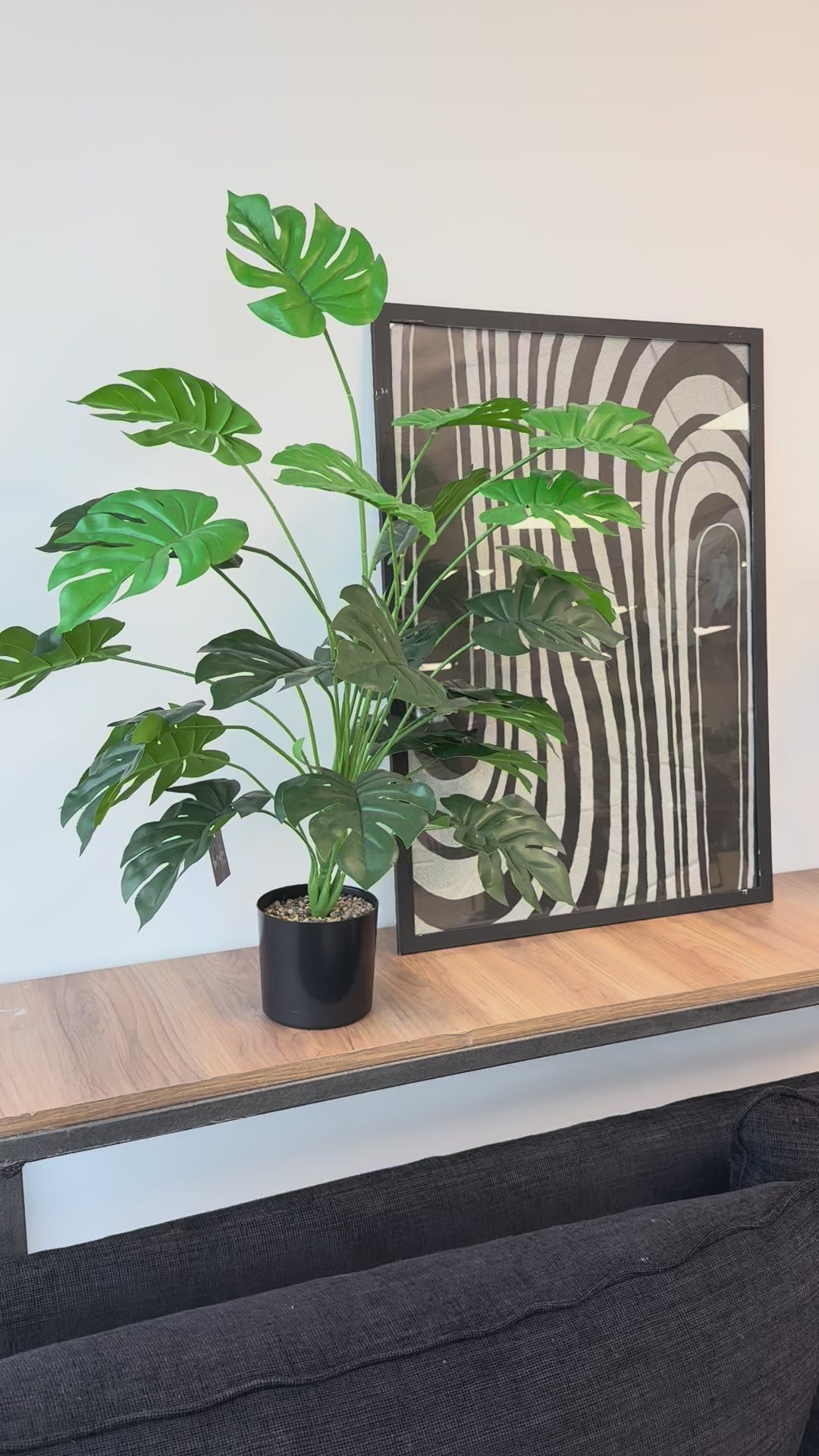 Planta Artificial Monstera 80 cm Decorativa con Maceta