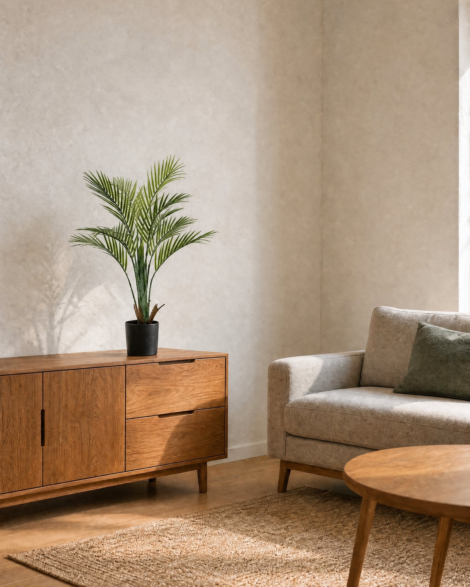 Planta Artificial Palmera Areca 80 cm Decorativa con Maceta living