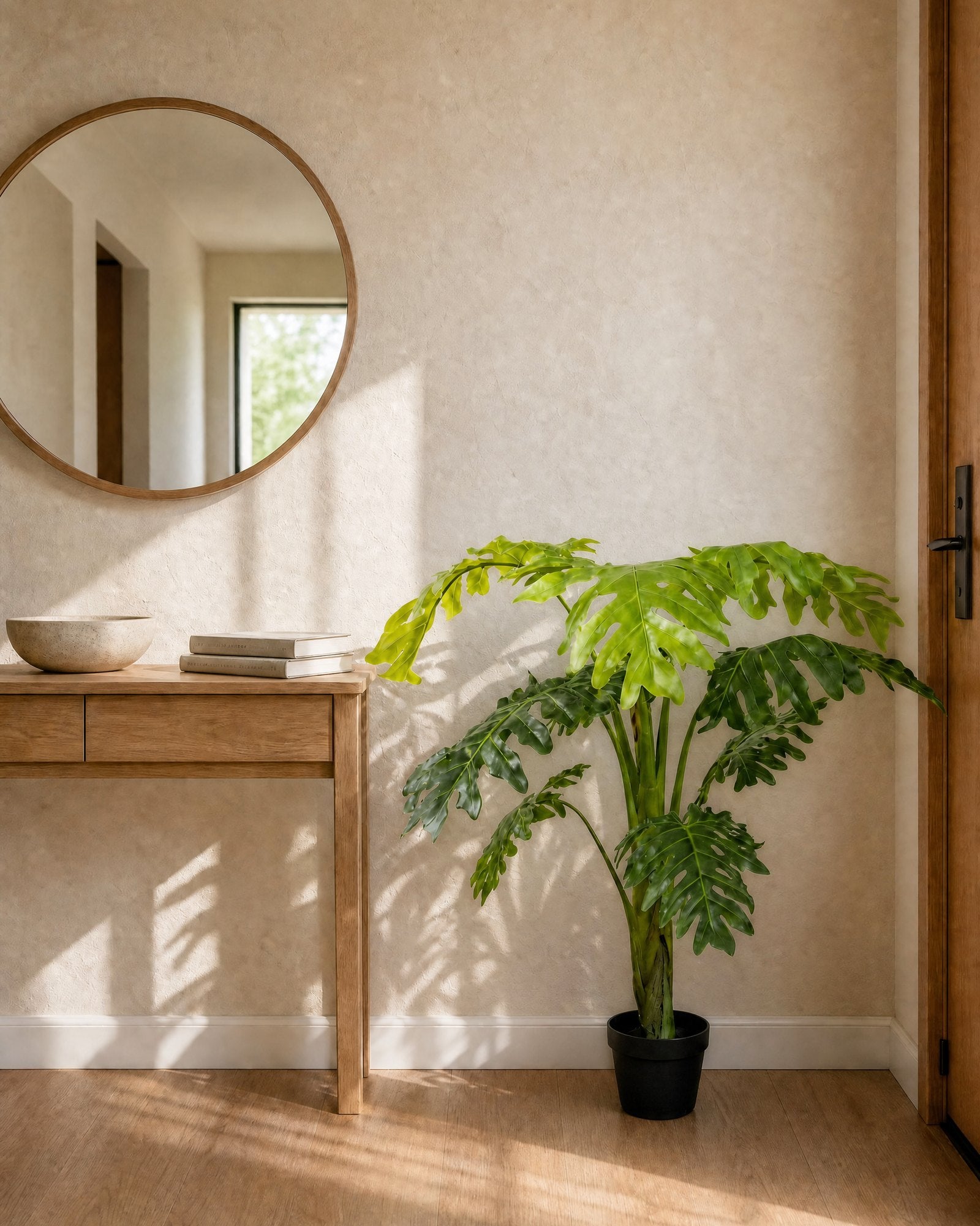 Planta Artificial Filodendra 110 cm Decorativa con Maceta recibidor