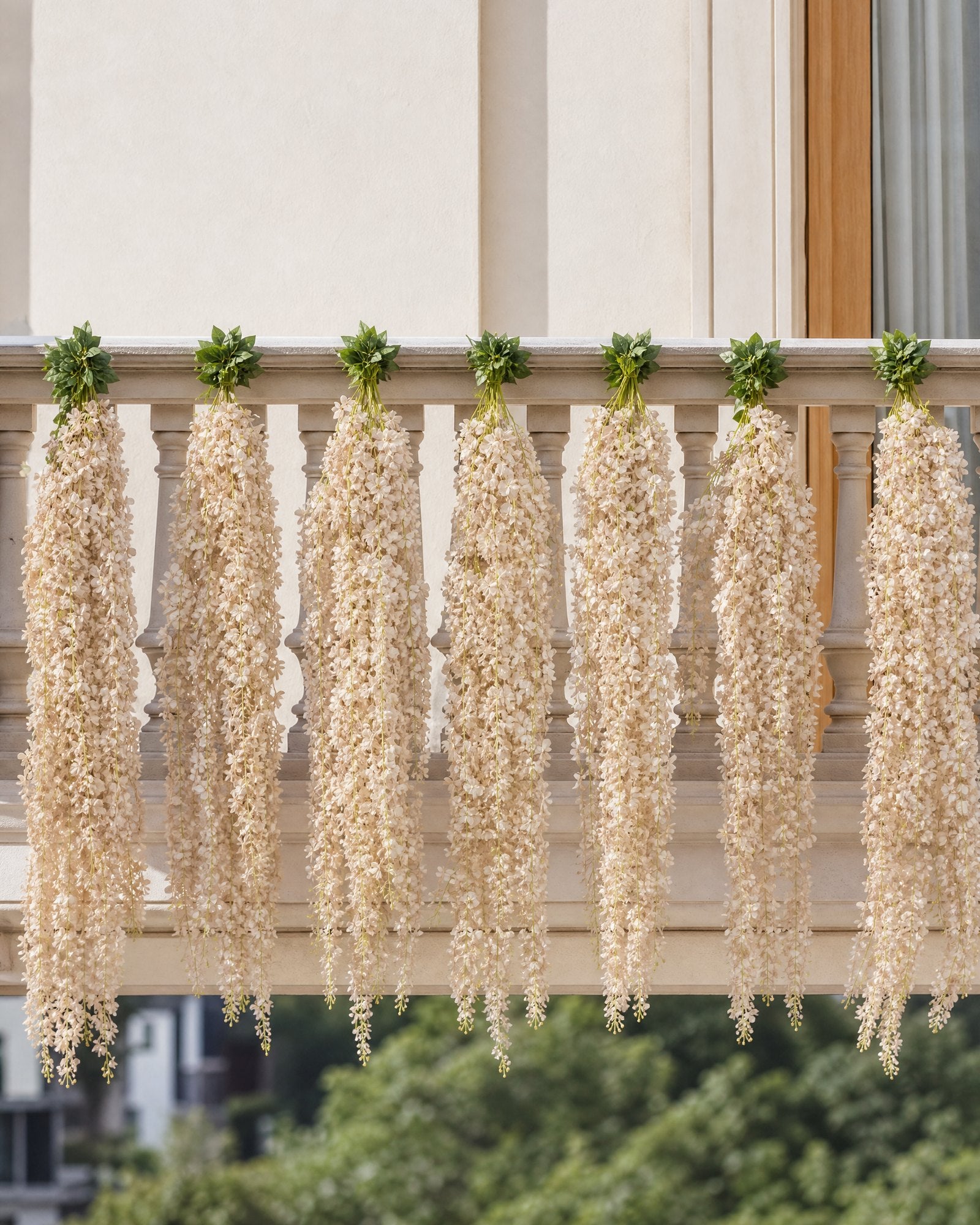 Vara Colgante Glicinas Crema Champagne 100 cm Pack x12 baranda