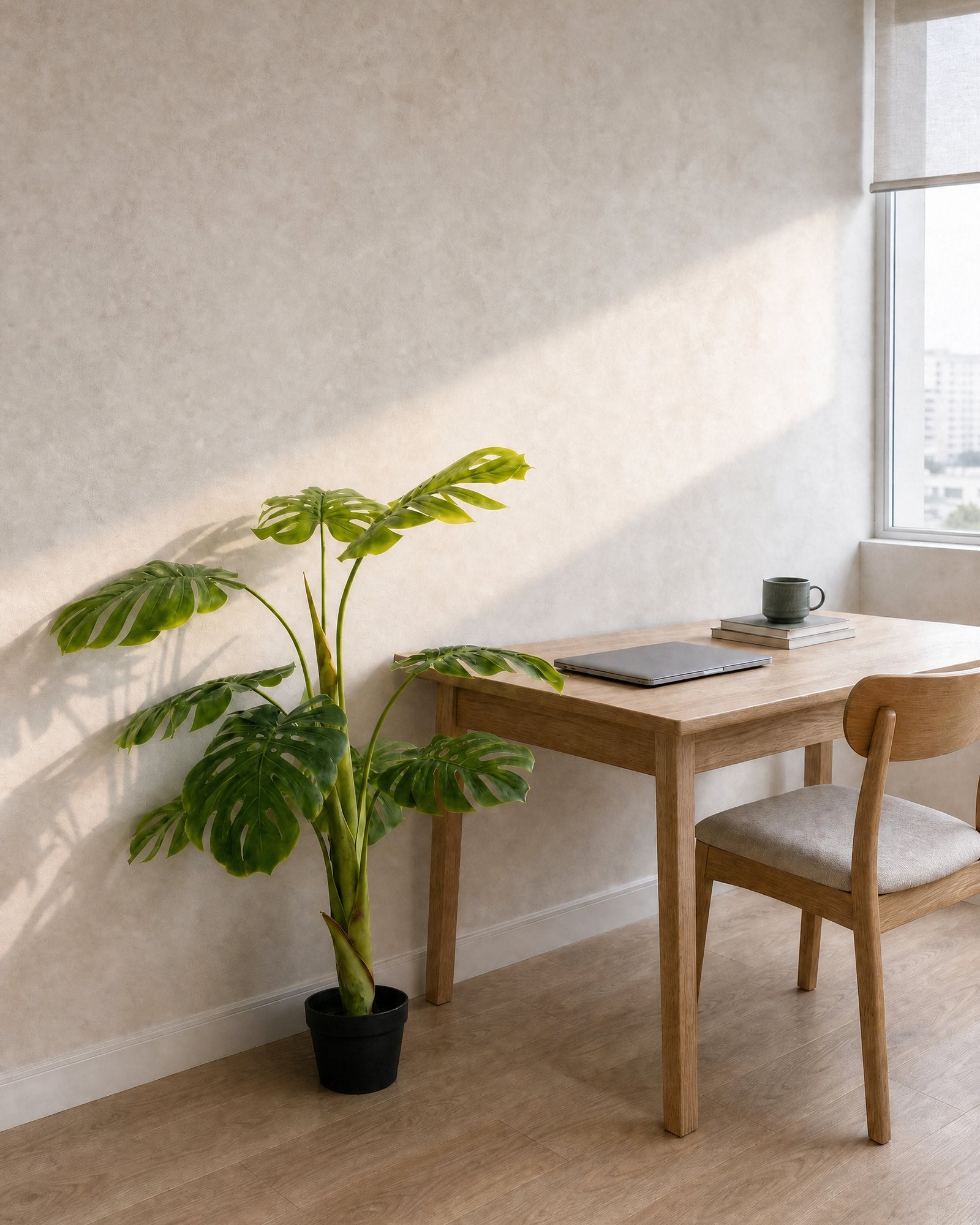 Planta Artificial Monstera 110 cm Decorativa con Maceta oficina