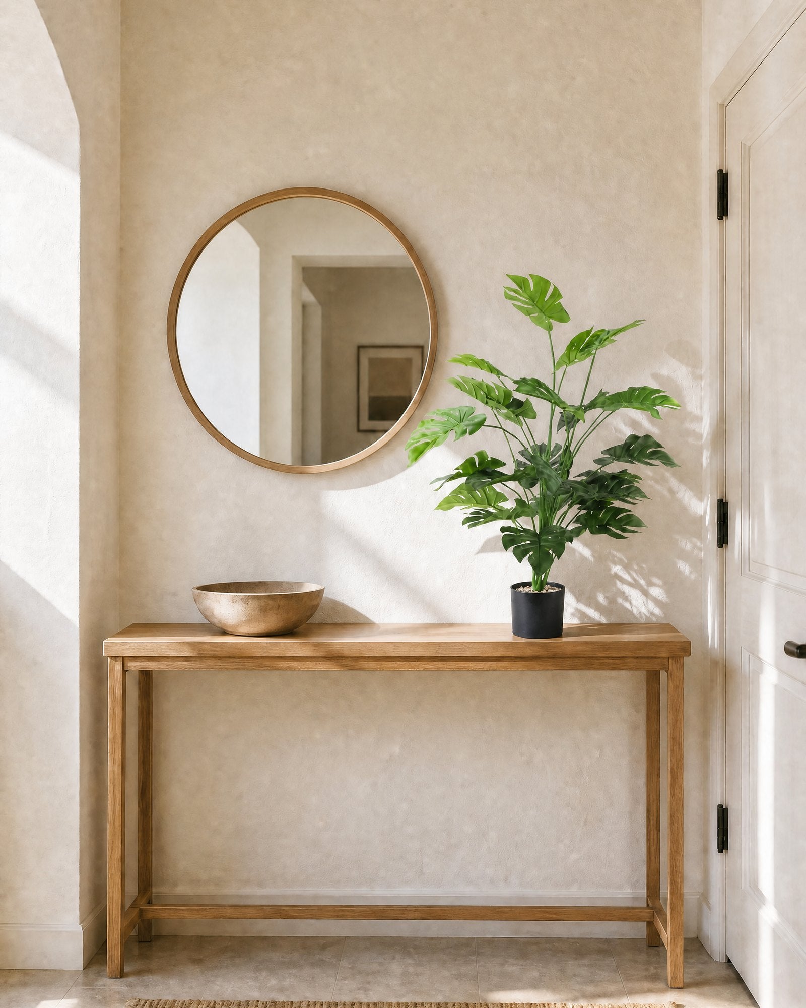 Planta Artificial Monstera 80 cm Decorativa con Maceta recibidor