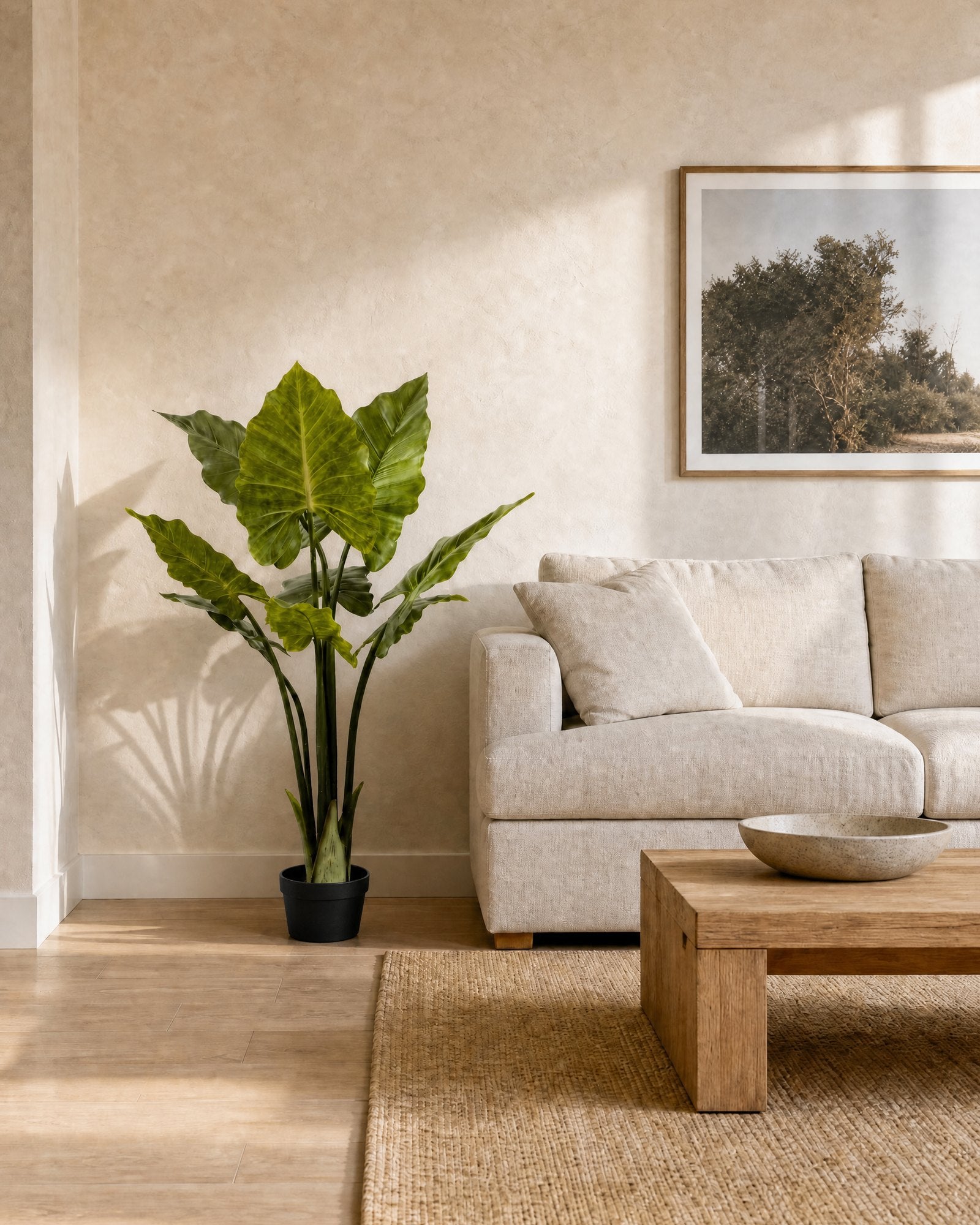 Planta Artificial Oreja de Elefante 110 cm Decorativa con Maceta living
